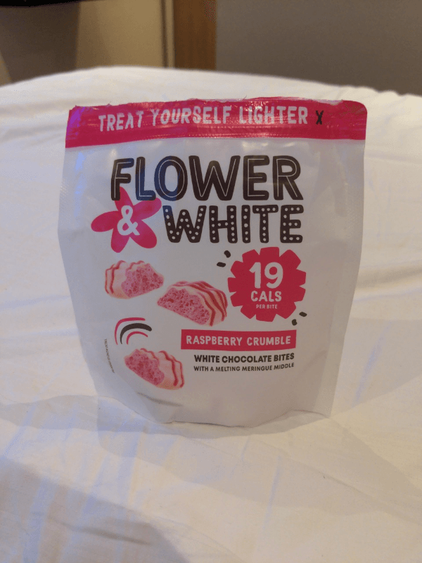 Flower & White Raspberry Crumble White Chocolate Bites