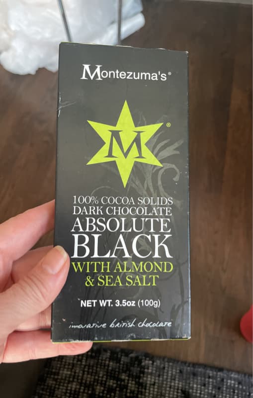 Montezuma'S Absolute Black With Almond & Sea Salt Dark Chocolate