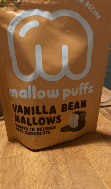 Mallow Puffs Vanilla Bean Dunked In Belgian Dark Chocolate