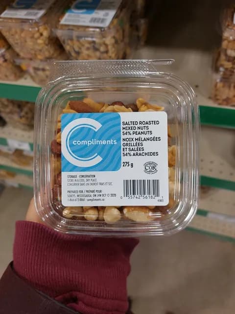 Compliments Salted Roasted Mixed Nuts 54% Peanuts