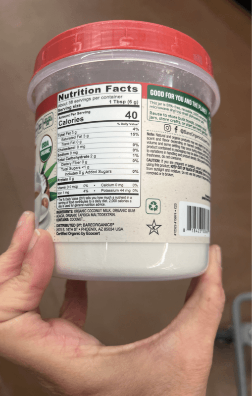 Bareorganics Organic Coconut Milk Powder