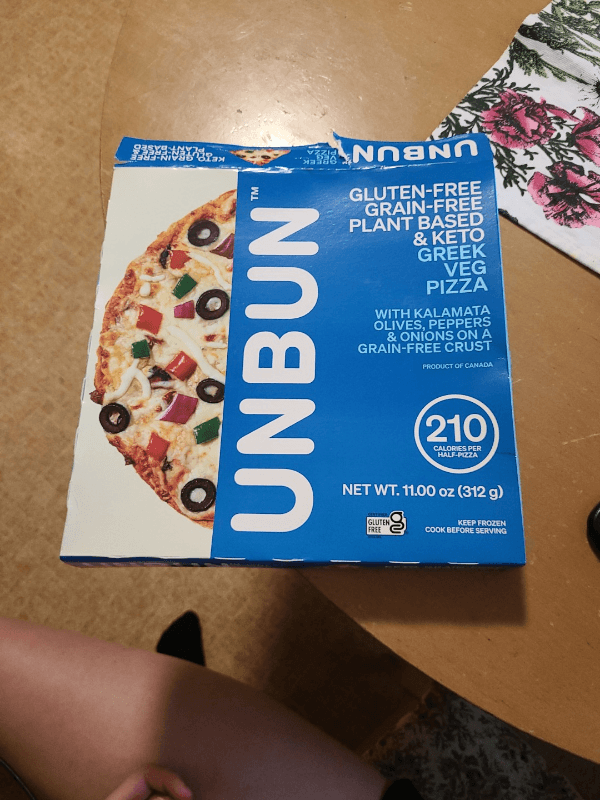 Unbun Gluten-Free Grain-Free Plant Based & Keto Greek Veg Pizza