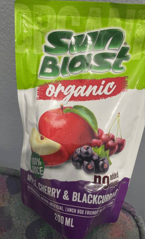 Sun Blast Organic Apple, Cherry & Blackcurrant Juice