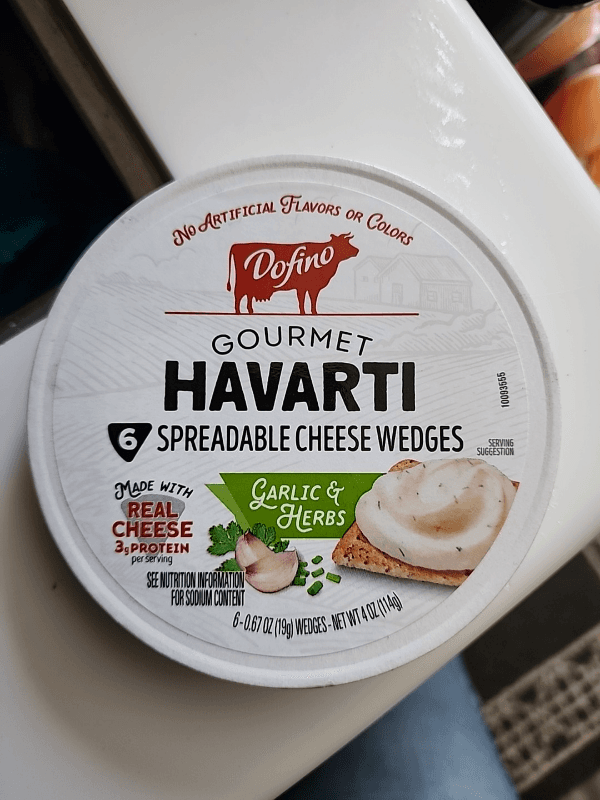 Dofino Garlic & Herbs Gourmet Havarti Spreadable Cheese Wedges