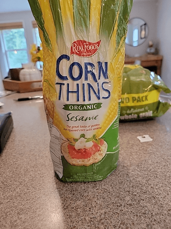 Real Foods Corn Thins Sesame Organic