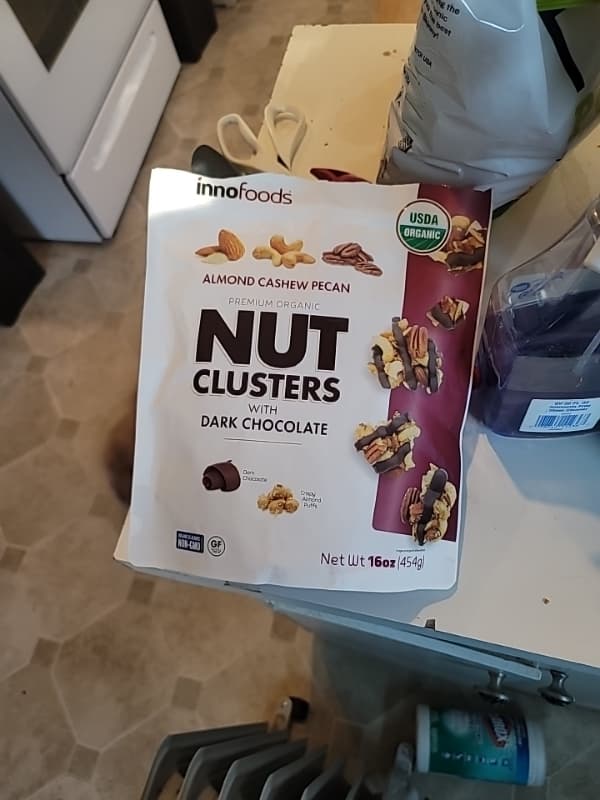 Innofoods Premium Organic Nut Clusters With Dark Chocolate Almond Cashew Pecan