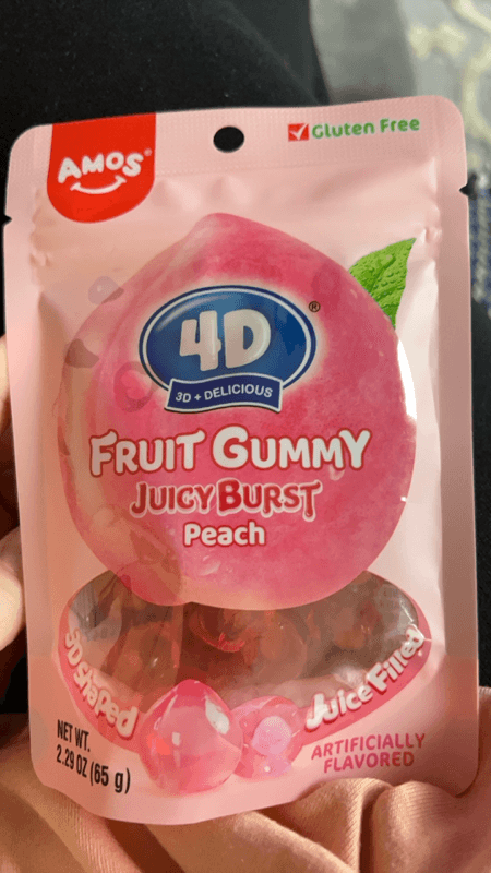 Amos 4D Peach Fruit Gummy Juicy Burst