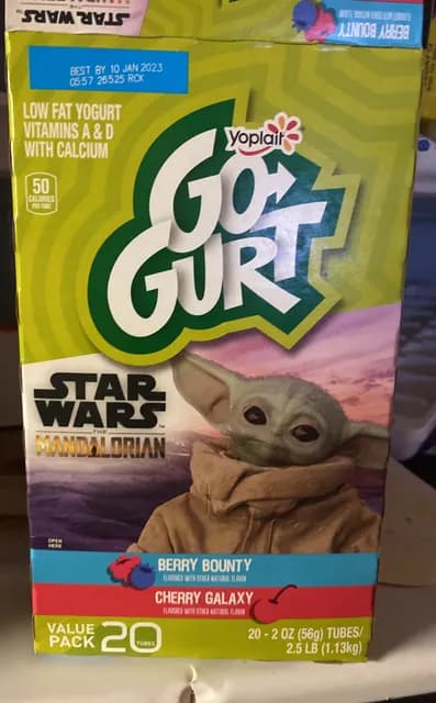 Yoplait Go Gurt Berry Bounty And Cherry Galaxy Low Fat Yogurt
