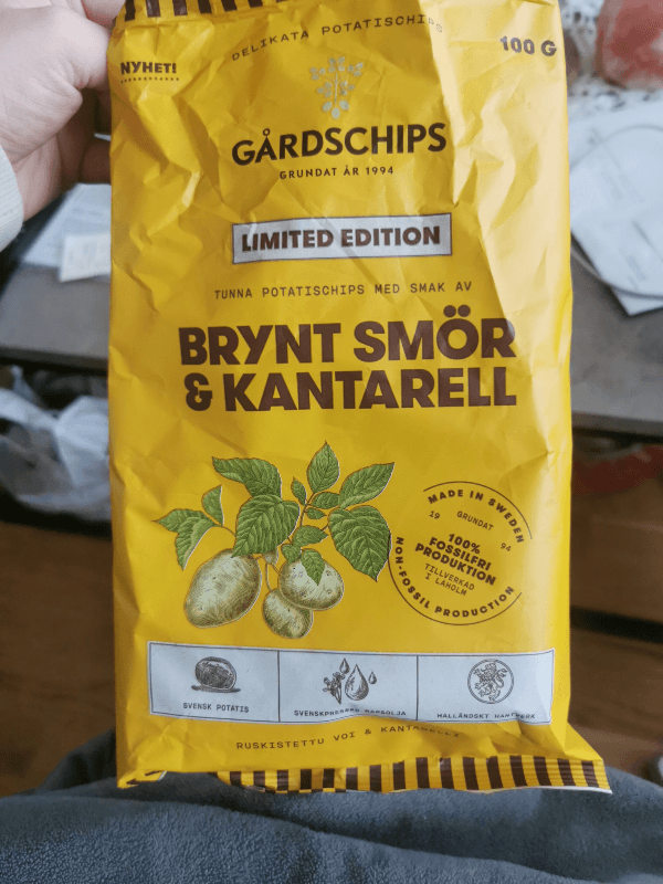 Gardschips Potato Chips With Browned Butter & Chanterelle Flavour