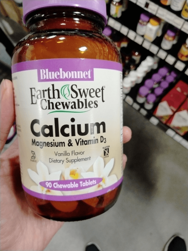Bluebonnet Earth Sweet Chewables Calcium Magnesium & Vitamin D3 Vanilla Flavor Dietary Supplement