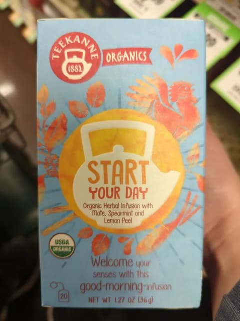 Teekanne Organics Organic Herbal Infusion With Mate, Spearmint And Lemon Peel