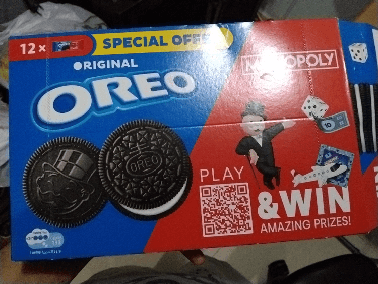 Mondelez Oreo X Monopoly Cocoa Biscuit With Vanilla Flavor Filling