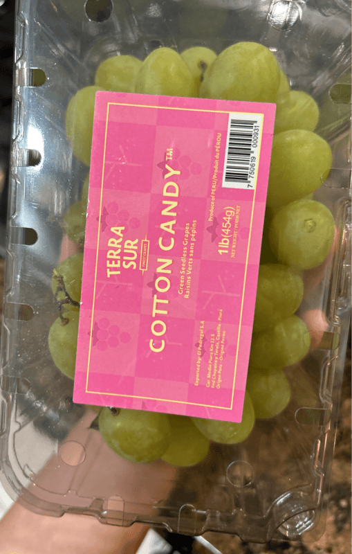Terra Sur Cotton Candy Green Seedless Grapes