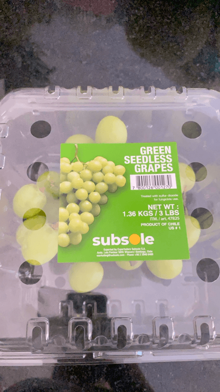 Subsole Green Seedless Grapes