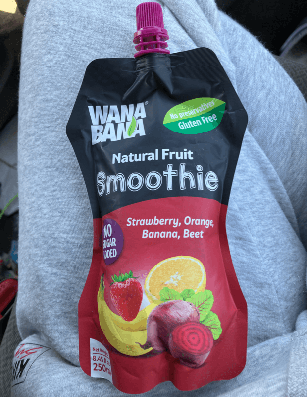 Wanabana Natural Fruit Smoothie Strawberry, Orange, Banana, Beet