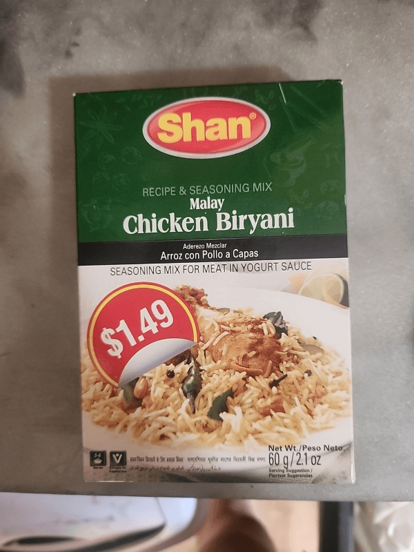 Shan Malay Chicken Biryani Recipe & Seasoning Mix