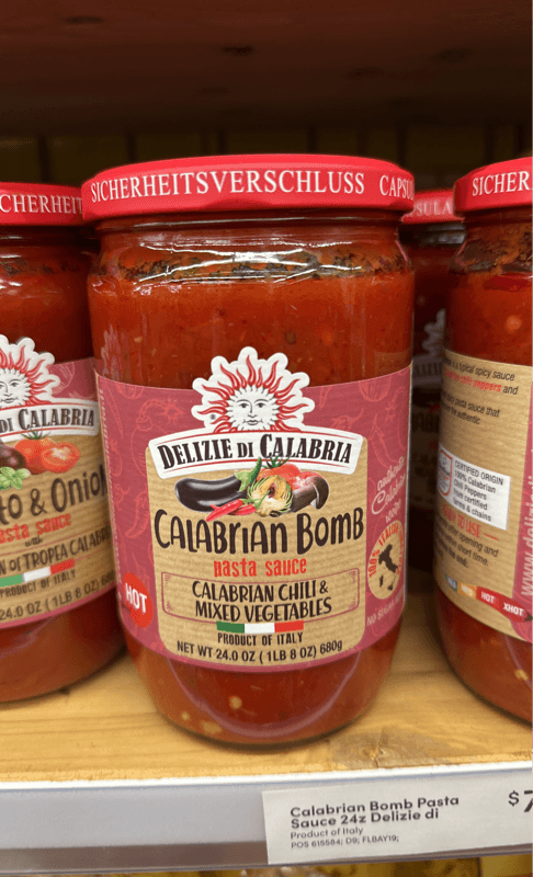 Delizie Di Calabria Calabrian Bomb Pasta Sauce Calabrian Chili & Mixed Vegetables