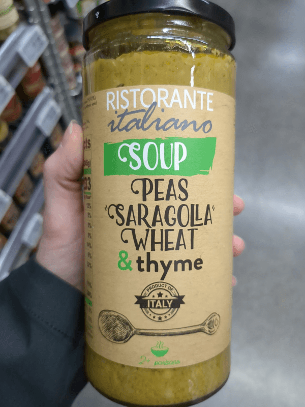 Ristorante Italiano Peas, Saragolla Wheat & Thyme Soup