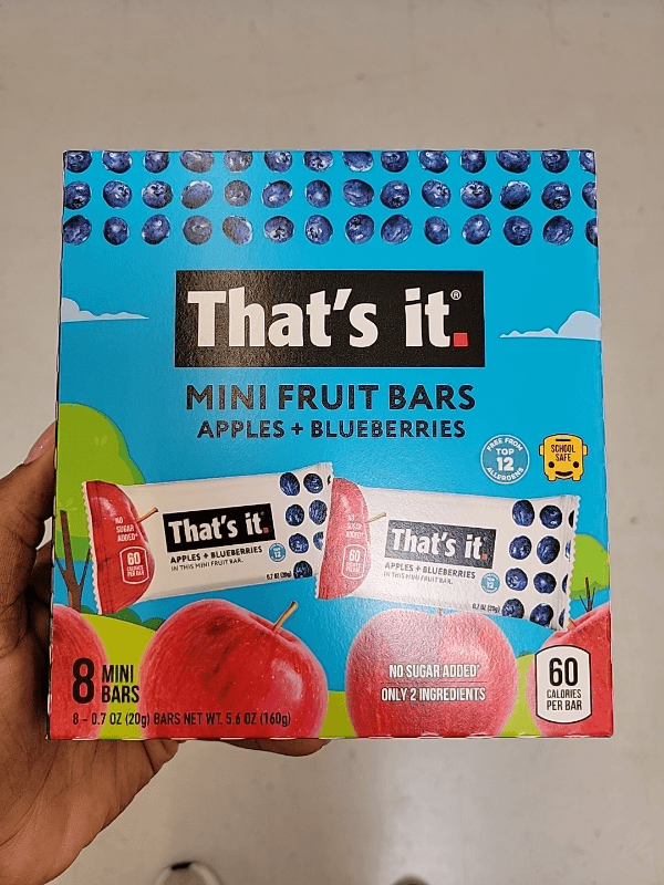 That’S It. Apples + Blueberries Mini Fruit Bars