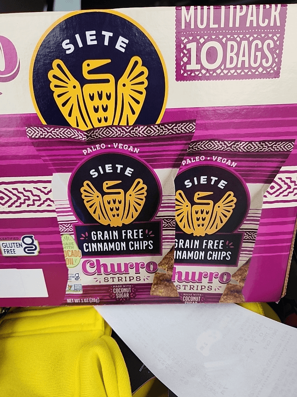 Siete Grain Free Cinnamon Chips Churro Strips Multipack 10 Bags
