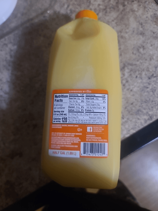 Borden Dairy 100% Orange Juice Half Gallon