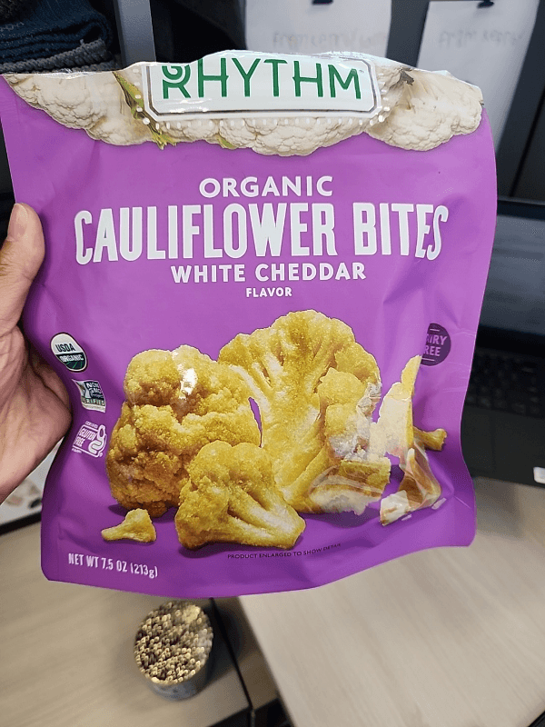 Rhythm Organic Cauliflower Bites White Cheddar Flavor