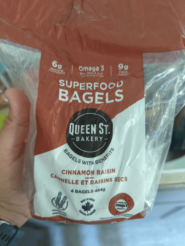 Queen St. Bakery Cinnamon Raisin Superfood Bagels