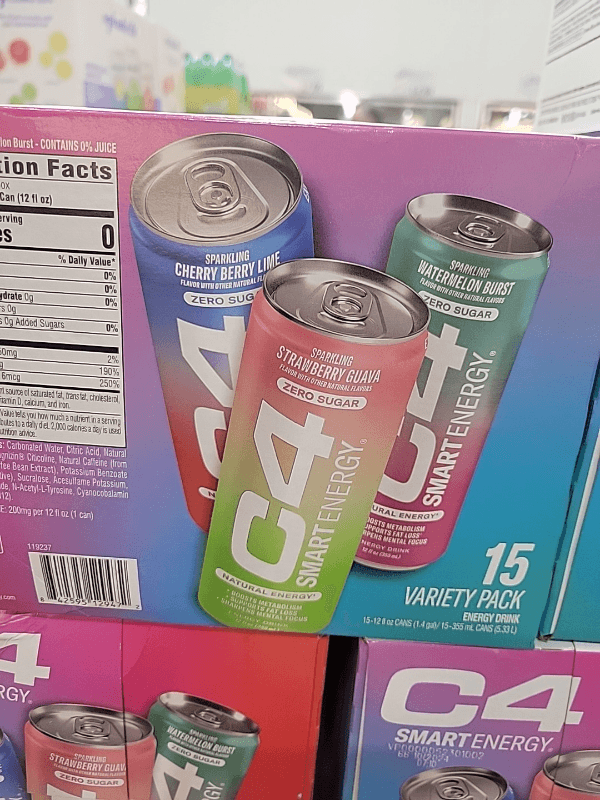 C4 Smart Energy 15 Variety Pack Cherry Berry Lime, Strawberry Guava, Watermelon Burst