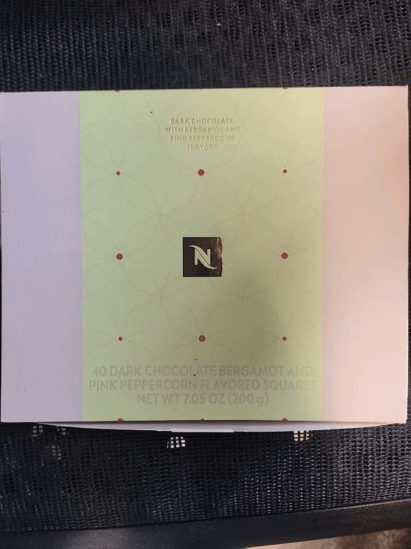 Nespresso 40 Dark Chocolate Bergamot And Pink Peppercorn Flavored Squares