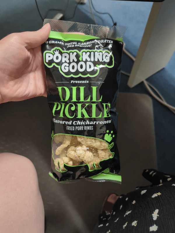 Pork King Good Dill Pickle Flavored Chicharrones Fried Pork Rinds