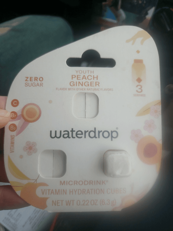 Waterdrop Microdrink Youth Peach Ginger Vitamin Hydration Cubes