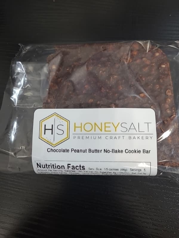 Honey Salt Premium Craft Bakery Chocolate Peanut Butter No-Bake Cookie Bar