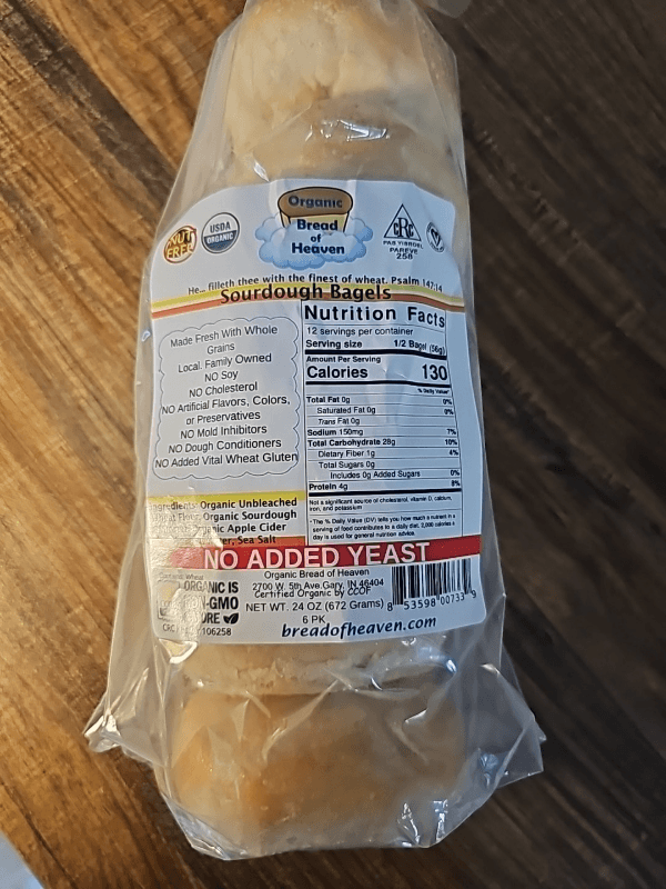 Organic Bread Of Heaven Sourdough Bagels