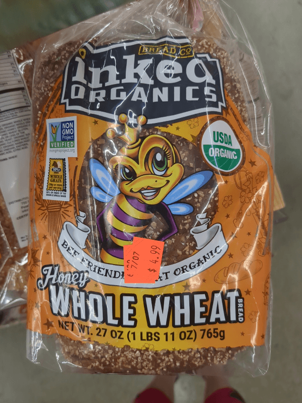 Inked Organics Honey Whole Wheat Bread