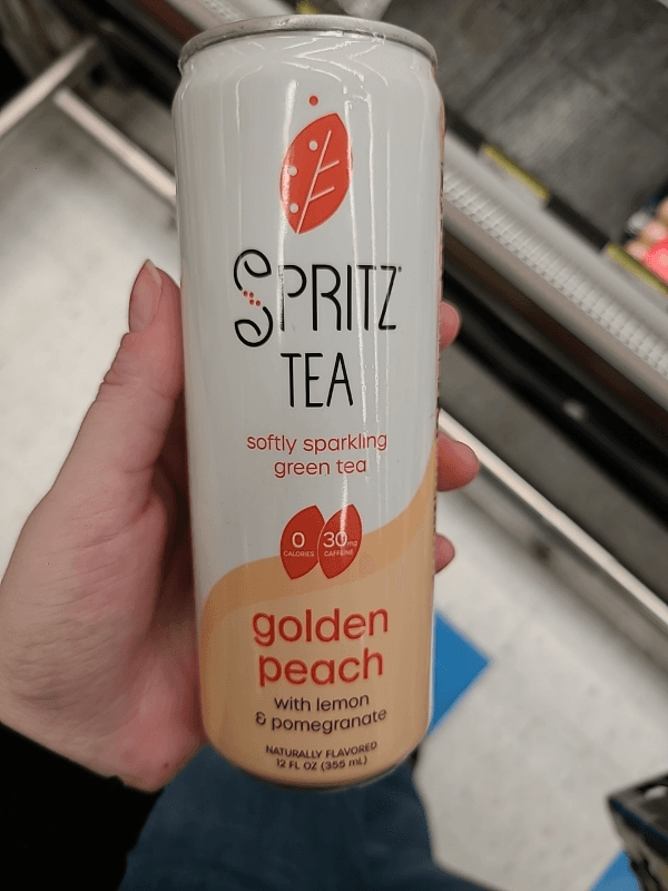 Spritz Tea Golden Peach With Lemon & Pomegranate Sparkling Green Tea