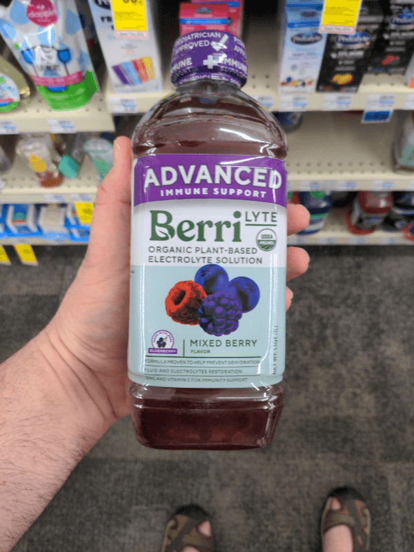 Advanced Immune Support Berri Lyte Organic Plant-Based Electrolyte Solution Mixed Berry Flavor