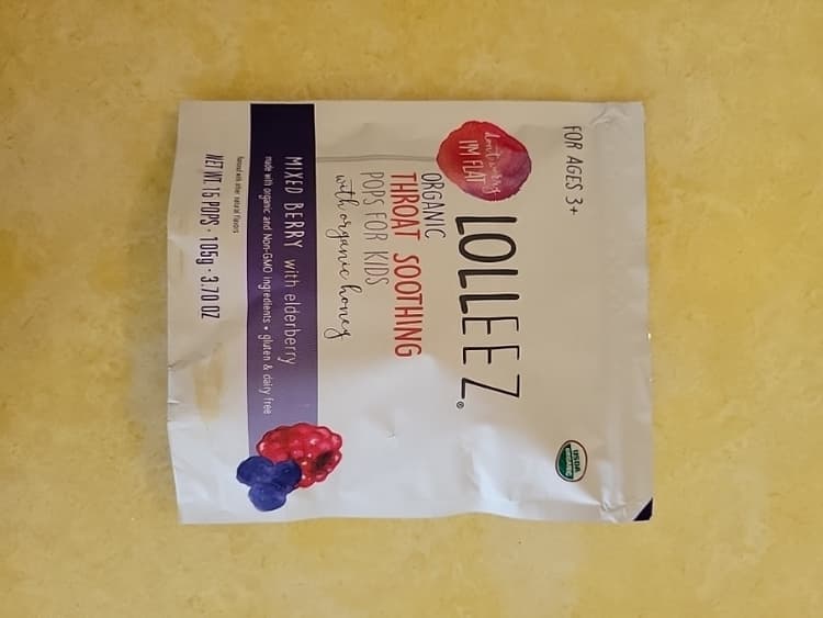 Lolleez Organic Throat Soothing Pop For Kids Mixed Berry With Elderberry