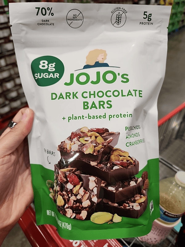 Jojo'S Dark Chocolate Bars Pistachios, Almonds, And Cranberries