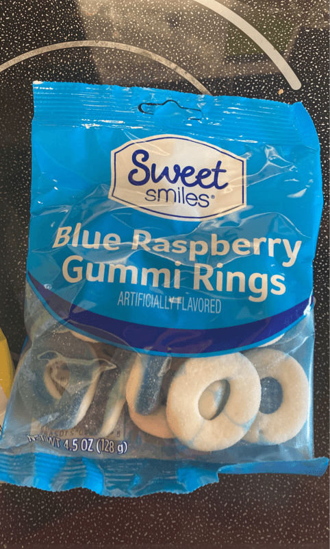 Sweet Smiles Blue Raspberry Gummi Rings