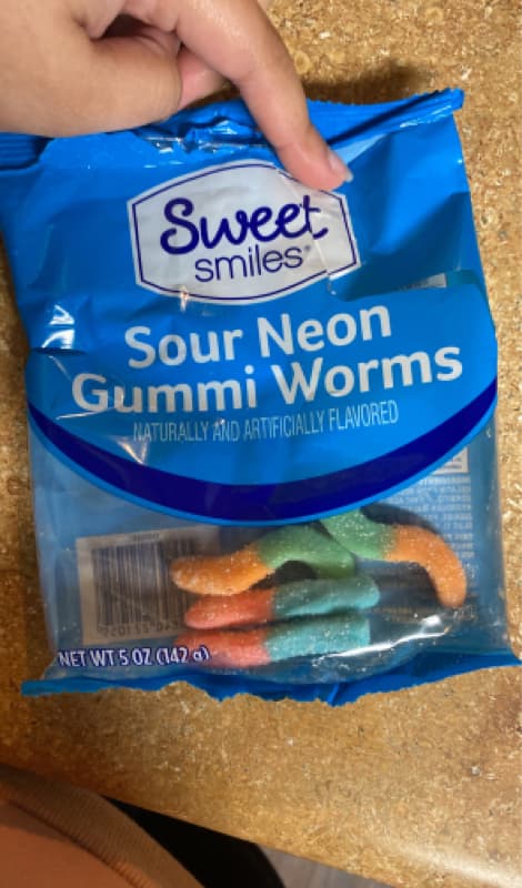 Sweet Smiles Sour Neon Gummi Worms