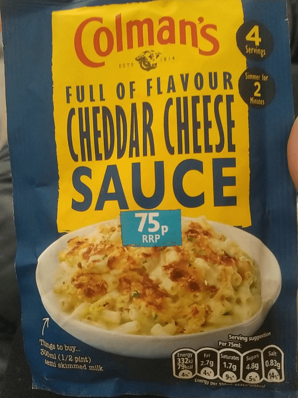 Colman'S Cheddar Cheese Sauce