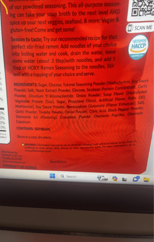 Hoxy Korean Hot & Spicy Chicken Flavor Ramen Seasoning Powder