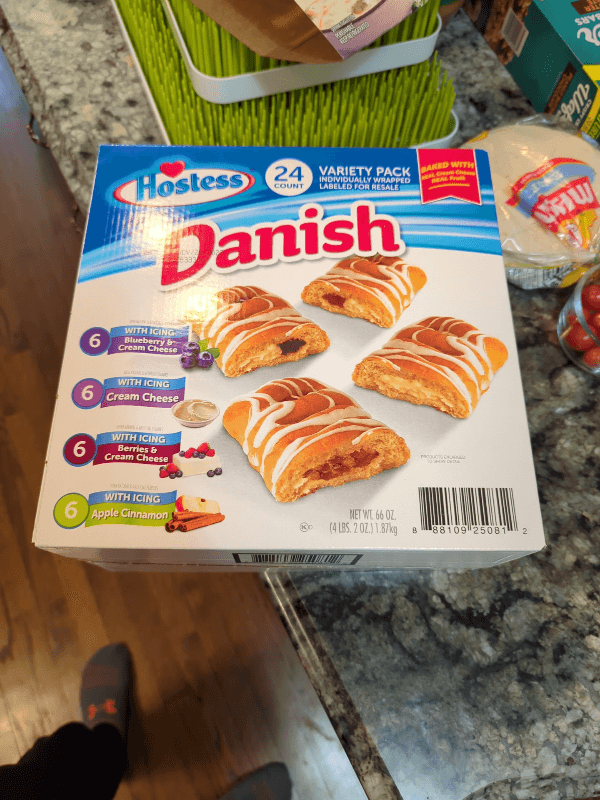 Hostess Danish Variety Pack Blueberry & Cream Cheese With Icing, Cream Cheese With Icing, Berries & Cream Cheese With Icing, Apple Cinnamon With Icing