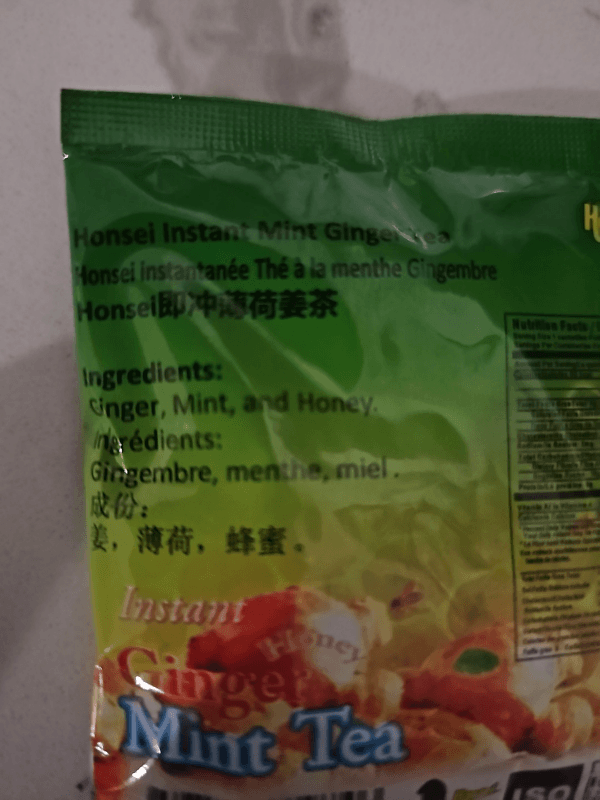 Honsei Instant Ginger Honey Mint Tea