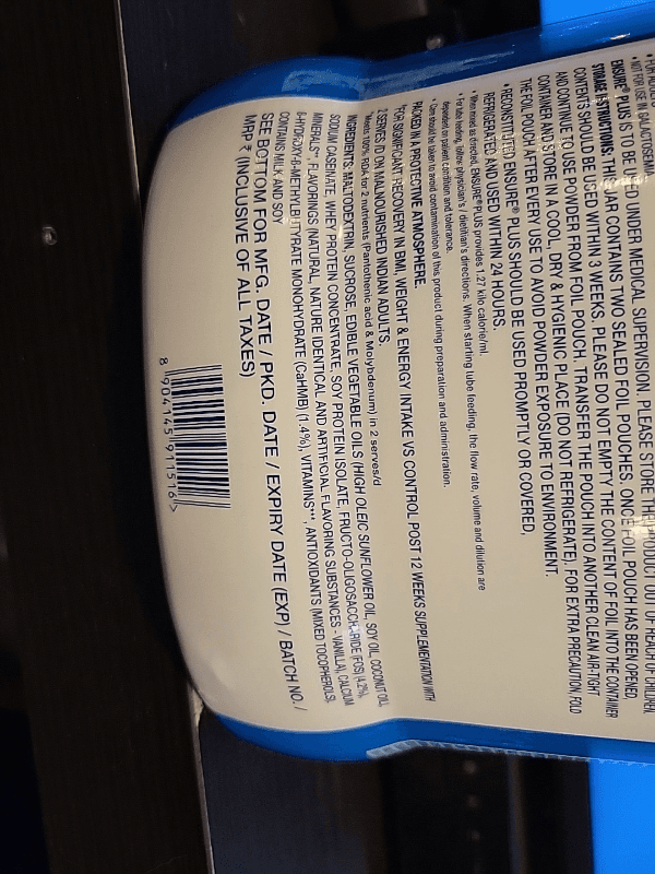 Abbott Vanilla Flavour Ensure Plus 1 Kg