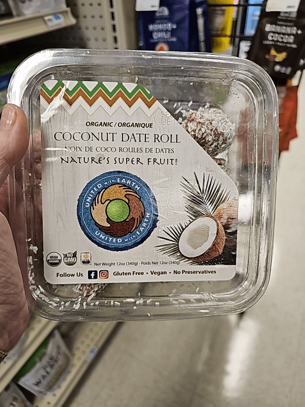 United With Earth Organic Coconut Date Roll