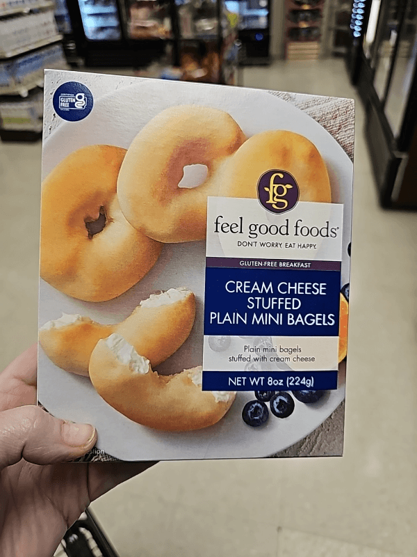 Feel Good Foods Cream Cheese Stuffed Plain Mini Bagels