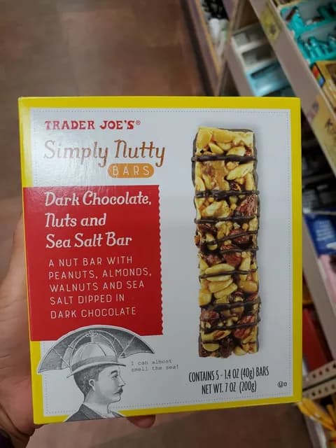 Trader Joe's Simply Nutty Bars, Dark Chocolate, Nuts And Sea Salt Bar