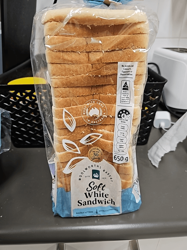 Woolworths Bakery Soft White Sandwich Bread