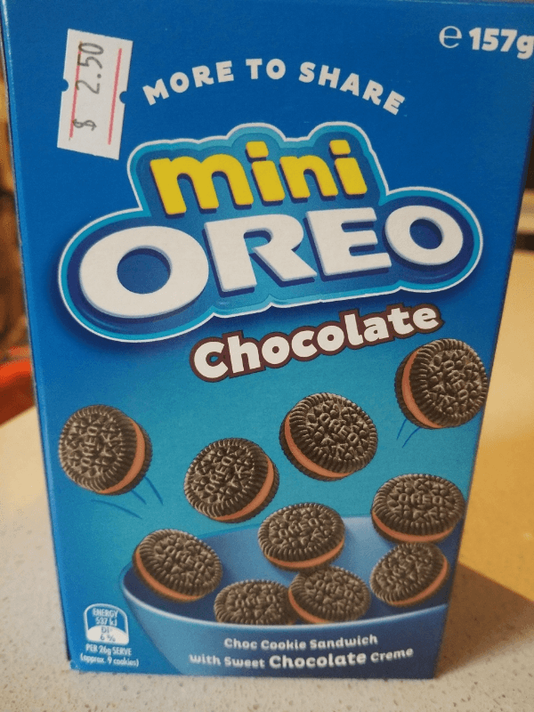 Mini Oreo Chocolate Choc Cookie Sandwich With Sweet Chocolate Creme